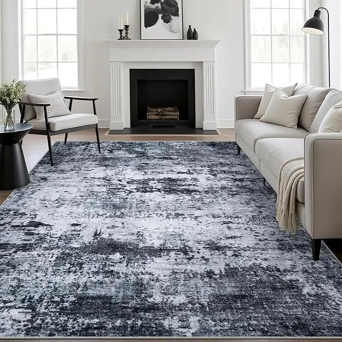 Area Rug Living Room Rug: Washable Modern Abstract Soft Thin Rug Indoor Floor No Slip Stain Resistant Carpet for Bedroom Dining Room Farmhouse Nursery Home Office