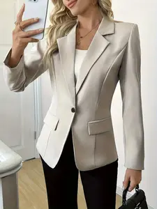 New Light Casual Suit Jacket for Women, Lapel Single Button Design, Seven-Quarter Sleeves, Loose Fit, Breathable Comfort, All Seasons