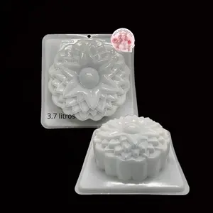 Molde de Plástico para Gelatina a Forma de Flor 3.7 Litros Ideal para Decoración de Postres y Dulces