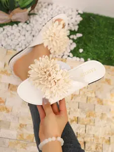 Women's Floral Flat Sandals, Open Toe Summer Beach Shoes, Comfortable Casual Footwear, Stylish Ladies' Flip Flops