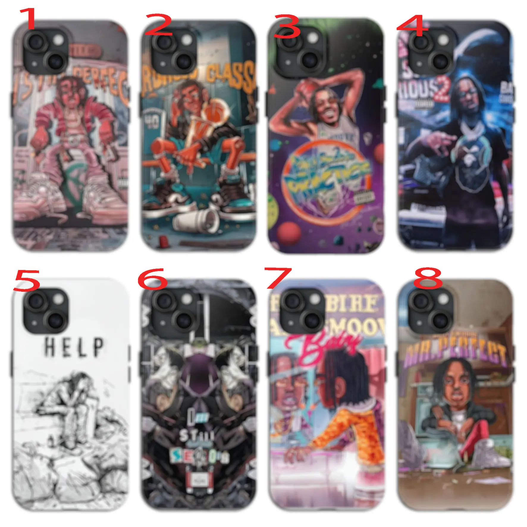 Baby Sm00v3 Rapper Phone Case, Casen for iPhone 17 16 15 14 13 12 11 XS and Samsung S25 S24 S23 S22 S21 U