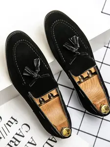 Men's Solid Color Slip-on Loafers, Fashionable Casual Comfortable Dress Shoes for Work Office, Male All-match Commuter Shoes for Daily Wear