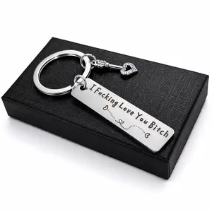 Fun Car Keychain Stainless Steel Engraved Romantic Best Friend Gift for Couples Friends Women Drivers Perfect for Birthdays Christmas Anniversaries Bold Honest Message Minimalist Luxury Look