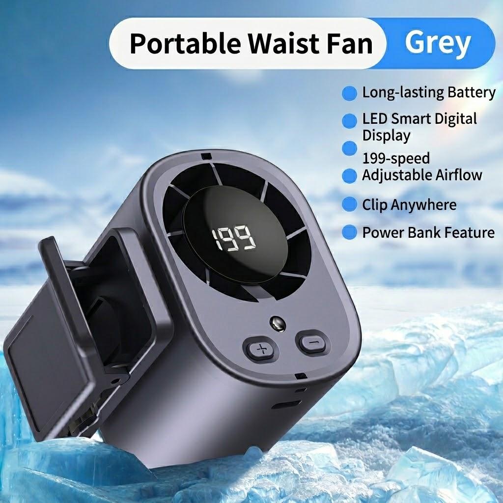 2026 Clip-on Fan (with LED Display) — Versatile for Multiple Scenarios: 360° Rotation, 100 Adjustable Speeds, USB Charging