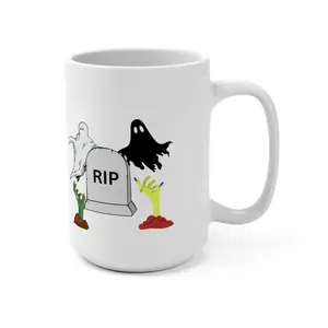 Halloween RIP Ceramic Coffee Mug 15oz