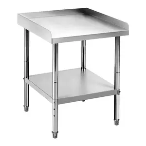GARVEE 24x24x30 Inch Stainless Steel Grill Stand Table with 400 Lbs Capacity, NSF Certified, Adjustable Legs, 2-Inch Edge Baffle for Commercial and Home Kitchen Use