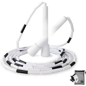 Classic Beaded Jump Rope for Beginners & Adults - -Free Segmented PP Skipping Rope for Rhythm & Fitness - Adjustable Hard Bead Design with 10 Spare Beads & Bag