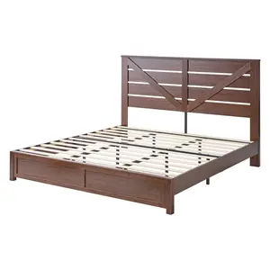 [MothersDayGift] #Summervibes AMERLIFE Farmhouse Bed Frame with 49.2" Barn Door Headboard, Platform Bed Frame with Wood Slats, Under Bed Storage Space, Noisy Free, Easy Assembly/Best Gift Ideas/Christmas Gifts
