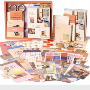 LuckyGoodsstudio Sunset 326-Piece Scrapbook Kit with Journaling Supplies and Stationery - Perfect DIY Scrapbook Gift for Beginners