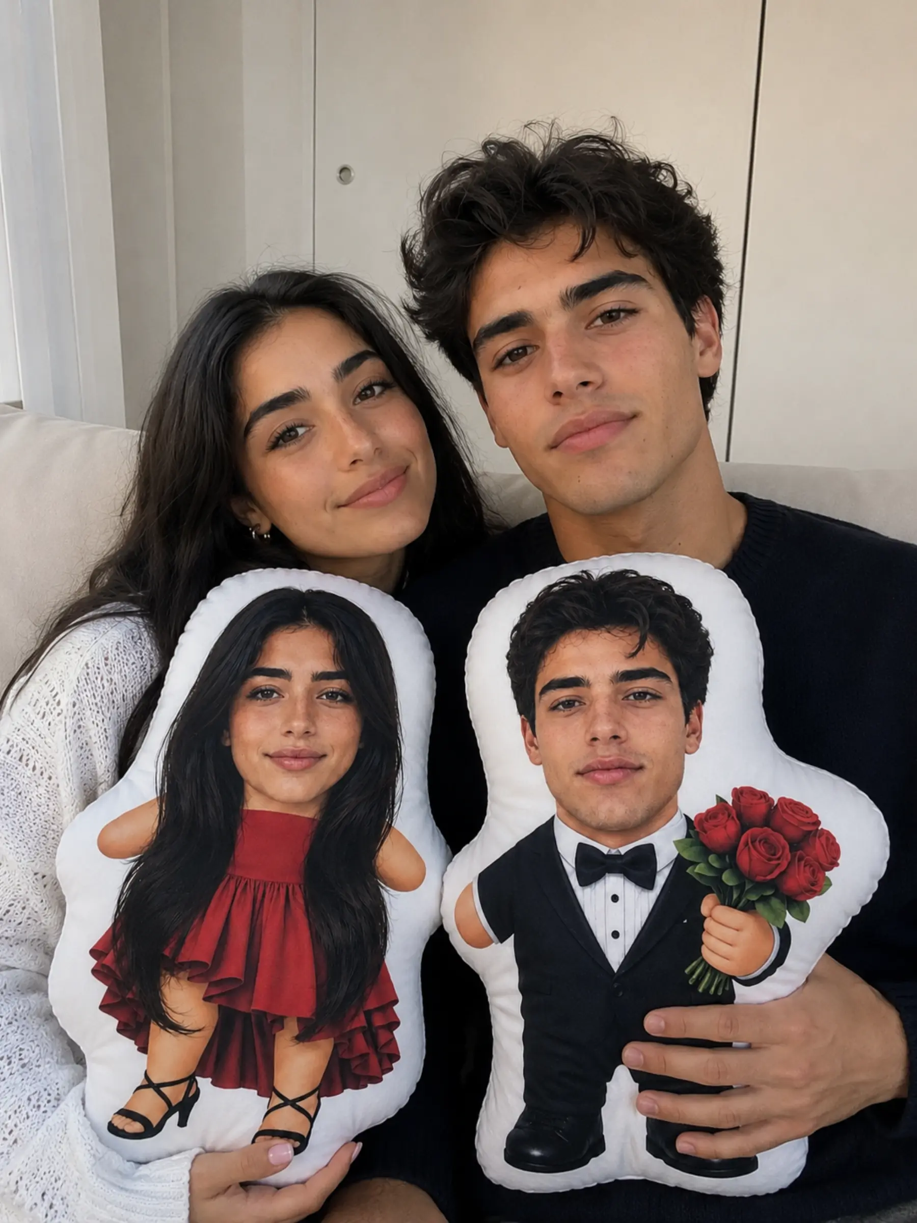 Custom Boyfriend & Girlfriend Photo Pillow