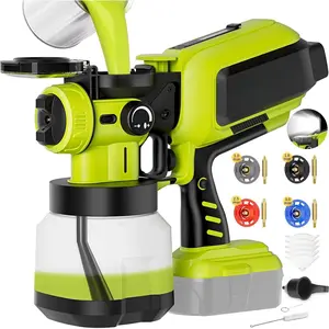Sprayer Cordless Compatible for Ryobi 18V , 70000PRM Electric  Sprayer for Furniture Fence Wall Deck Cabinets House Painting, AUTO Spraying, 1200ml Container & 4 Nozzles (No )