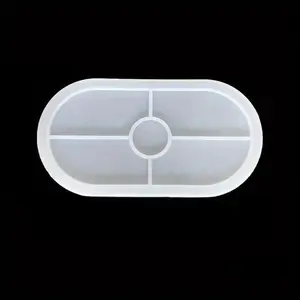 Oval Tray Cement Silicone Molds DIY Concrete Plaster Coaster Pottery Mould Home Decoration Handmade Crafts Ornement