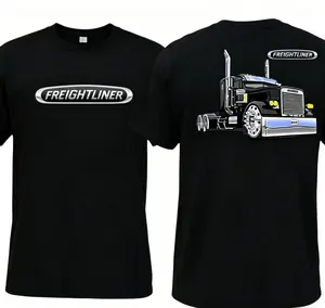 Freightliner Cargo King cotton t-shirt, unisex classic truck logo print, sturdy & breathable. Relaxed fit for long hauls, perfect gift for trucking fans, trendy funny graphic tee, daily summer outfits, hot tiktok shop deals