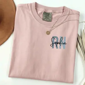 Comfort Colors [CUSTOM NAME] Personalized RN Shirt, Registered Nurse Gift, Nurse Appreciation Gift, Medical Nurse Gift, Cute RN Shirt, Custom RN Shirt, Nurse Life Outfit Tops