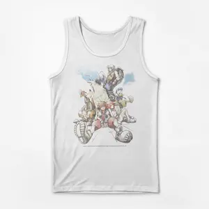 Kingdom Hearts Men's Final Mix Box Art Graphic Print Tank Top, Sleeveless Graphic Tee for Men