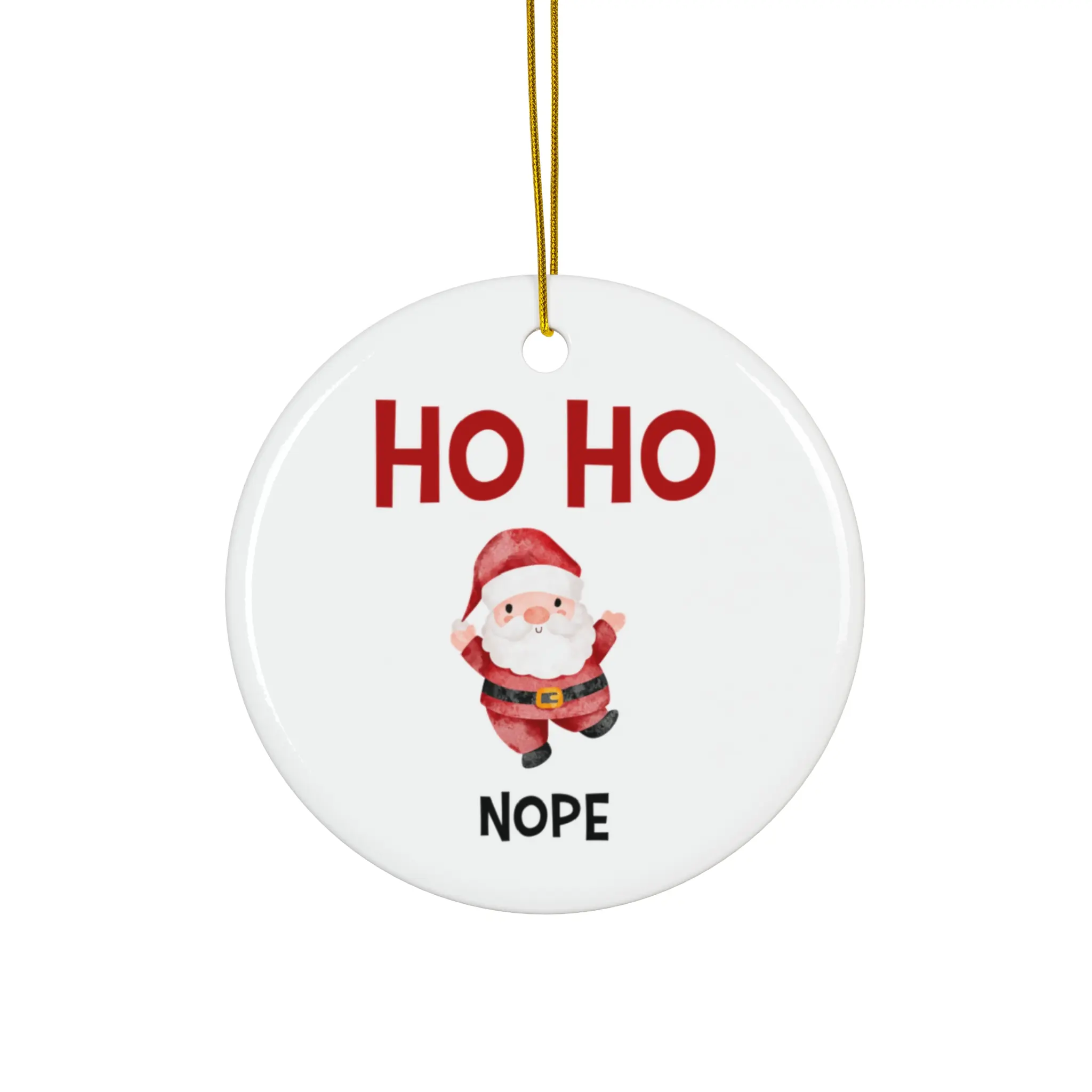 Ceramic Ornament, Funny Santa Ornament - Christmas Decoration, Holiday Gift, Tree Ornament, Santa Claus Decor, Secret Santa Present