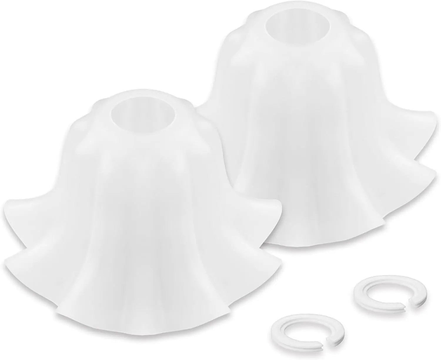 Plastic Lampshades Set of 2, Flower Lampshades 3.7" Top x 7.7" Bottom x 4.5" High, Seaside village Table lamp, Floor Lamps, Pendant Light, Wall Light Replacement Lampshade