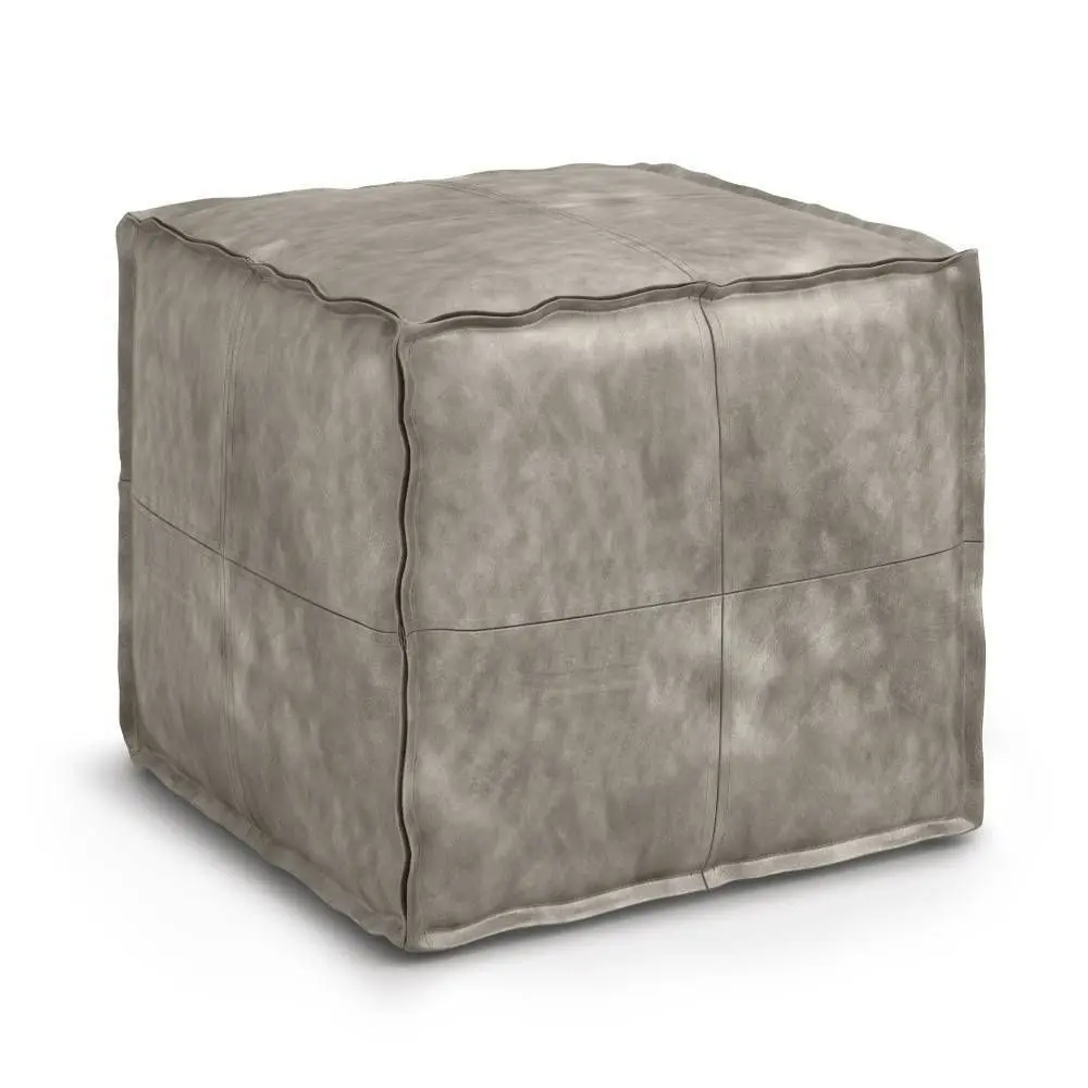 Wendal Square Pouf Distressed - WyndenHall