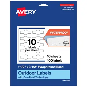 Avery Outdoor Waterproof Labels, 1.5" x 3.5" Cigar