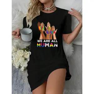 Gay Pride Month We Are All Human Hands LGBTQ Ally Rainbow Dress