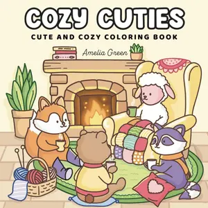 Cozy Cuties: Coloring Book for Adults and Teens Featuring Adorable Animal Characters, Relaxing Hygge Moments and Comfy Scenes, Paperback