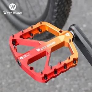 WEST BIKING Aluminum Alloy Mountain Bike Pedal DU Bearing Anti-slip Waterproof MTB Downhill Pedal Anti Slip Pedals