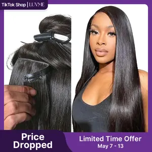 LUVME 100% Virgin Human Hair Extensions Seamless & Invisible Edge Straight, Body Wave, Kinky Curly, Yaki Straight, Messy Burmese Curl Clip-In Limited Time Offer TikTok Exclusive #luvmenewarrivals