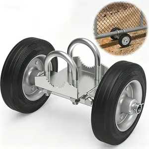 Heavy-Duty Sliding Gate Wheel 6 Inch, Rolling Gate Wheel for Chain Link Fence Metal Tube and Driveway Gates, 2 Rubber Wheels with Steel Bracket, Smooth Operation and Durable Load Support