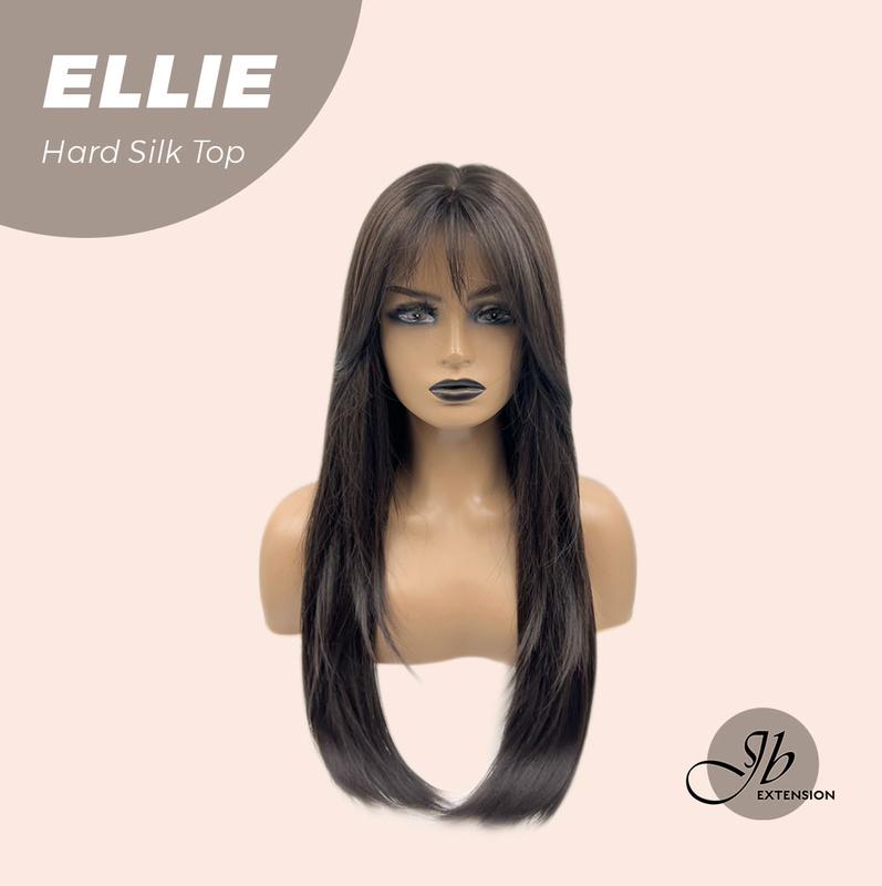 JBEXTENSION 26 Inches Scalpiana Wolf Cut 3.5X4 Hard Silky Top Natural Scalp Effect Wig With Bangs ELLIE SILK TOP