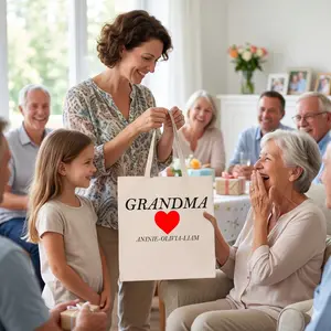 Grandma deserves something this special, Custom Grandma Tote Bag, Personalized Name Grandkids Gift Bag, heartwarming family design, perfect for Mother’s Day gift idea, reusable shopping tote, meaningful keepsake, gift for grandma
