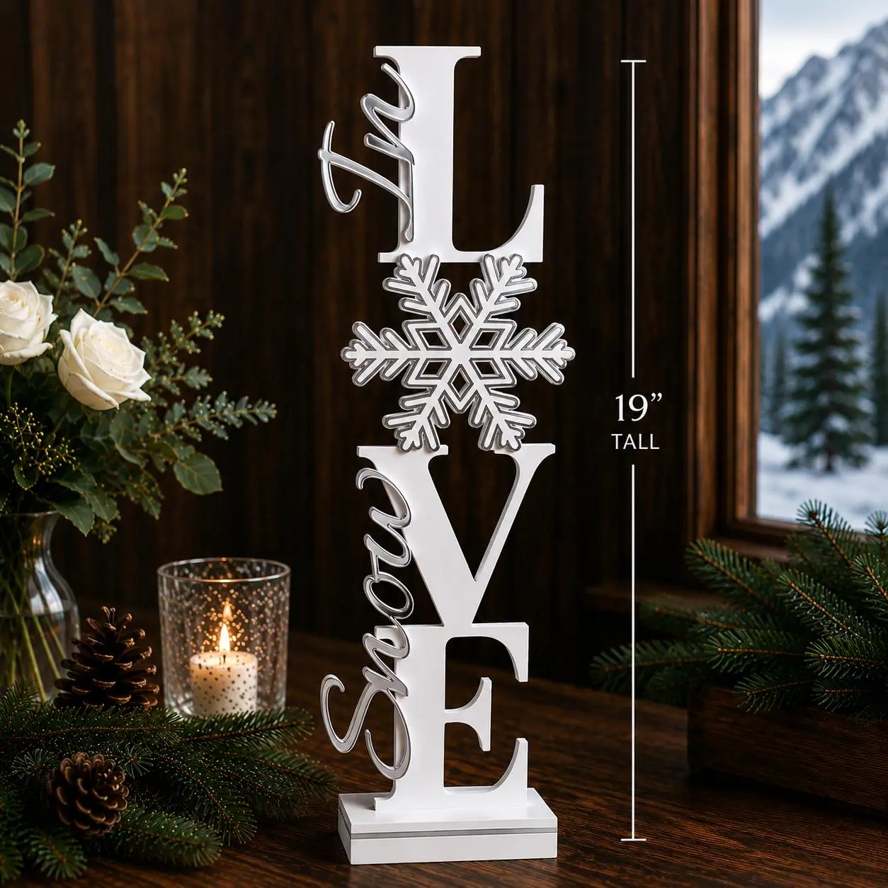Snow In Love Winter Centerpiece