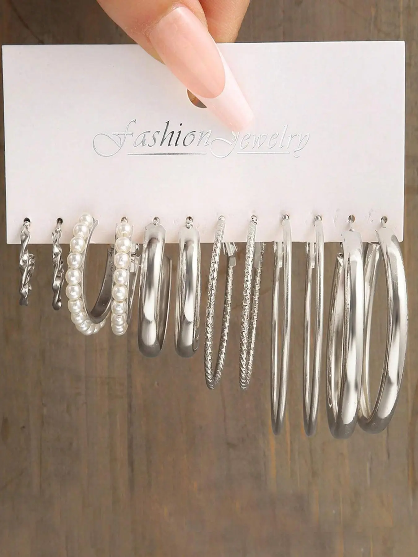 6 Pairs Faux Pearl Decorated Earrings, Hoop Earring Sets, Elegant Jewelry for Women, Fashion Jewelry for Party, Daily Clothing Decor, Trendy All-match & Exquisite Jewelry for Birthday Gift, Earring Stacking Set, Ear Hoops