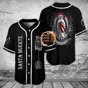 Santa Muer.te Baseball Jersey, Gift for Fans Shirt Unisex, Trendy Looks, Stay Ahead of the Curve, Timeless Appeal, Simple and