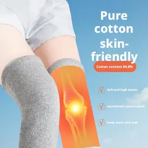 Thermal Knee Brace High Elasticity Extended Length Sports Support Mugwort Infused Warmth Breathable Design Ideal for Basketball Running Winter Training Men Women Outdoor Athletic Gear with Muscle Recovery Benefits