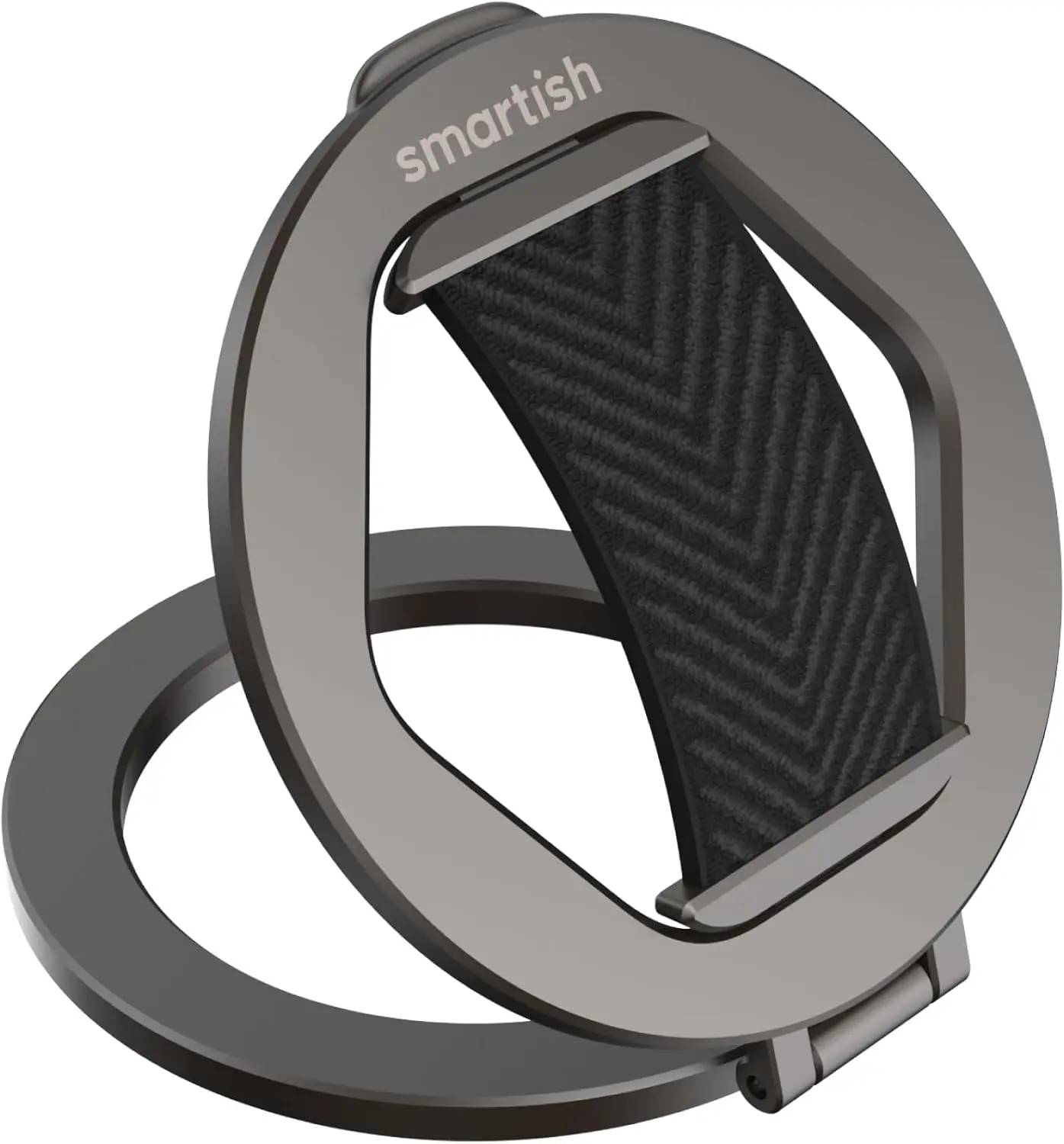 Smartish MagSafe Grip Kickstand - Quickstand - Magnetic Cell Phone Finger Loop Grip - [Dual-Sided Magnets] Ring Holder Mount w/MagSafe Adapter Kit for Apple iPhone Accessories - Black
