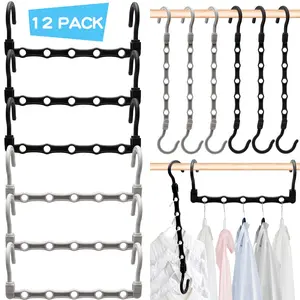 Clothes Hanger, 12pcs/set Space Saving Hanger, Sturdy Hanger for Clothes, Clothes Organizer, Closet Organizer, Home Organizer, Dorm Room Essentials