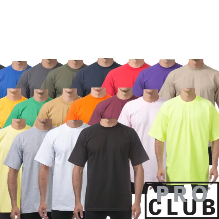 Pro Club Original Men's Heavyweight Cotton Short Sleeve Crew Neck T-Shirt Classic Menswear
