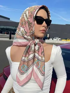 Women's Palace Style Sunscreen Headscarf, Beach Atmosphere Bandana, Multi-Use Shawl Hairband, Versatile Decorative Silk Scarf Hijab