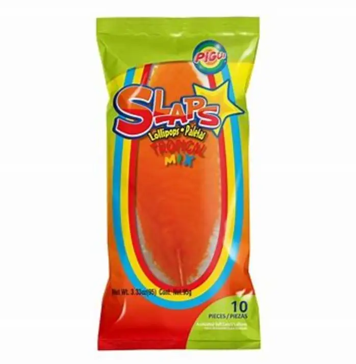 Pigui Slaps Tropical Mix Lollipops Paletas Candy Snack Mango