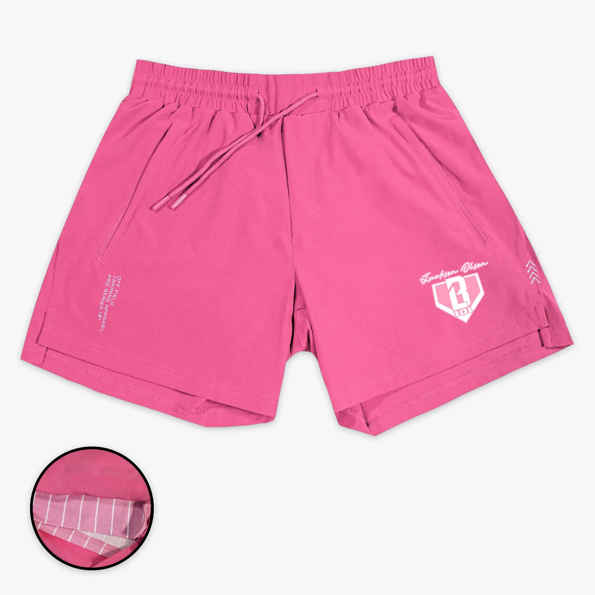 Pro Series Shorts V2 With Liner - Pink Pinstripes