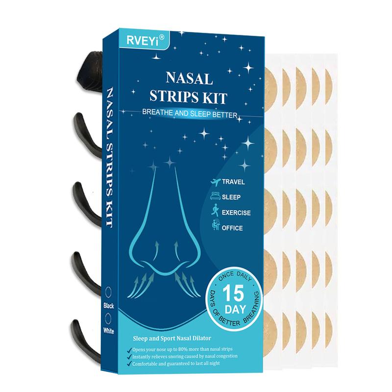 Anti-Snoring Magnetic Nose Patch Set, 1 Set Including 30 Pcs Nasal Patches, Nasal Dilator, 4 Pcs Mixed-Size Expanders and 1 Pc Applicator, Personal Care Product for Daily Use