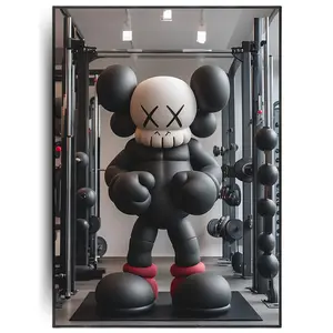 Kaws Gym Poster, Hypebeast Toys Poster, Figure Printable Wall Art, Minimalist Hypebeast Decor, Gift for Boyfriend, No Frame