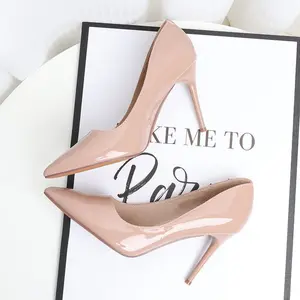 Thin Heel Single Shoes for Women, Spring New Pointed Toe Bridesmaid Party Shoes, Shallow Mouth Shiny High Heels for Women