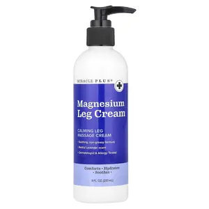 Miracle Plus Magnesium Leg Cream, Lavender, 8 fl oz (237 ml)