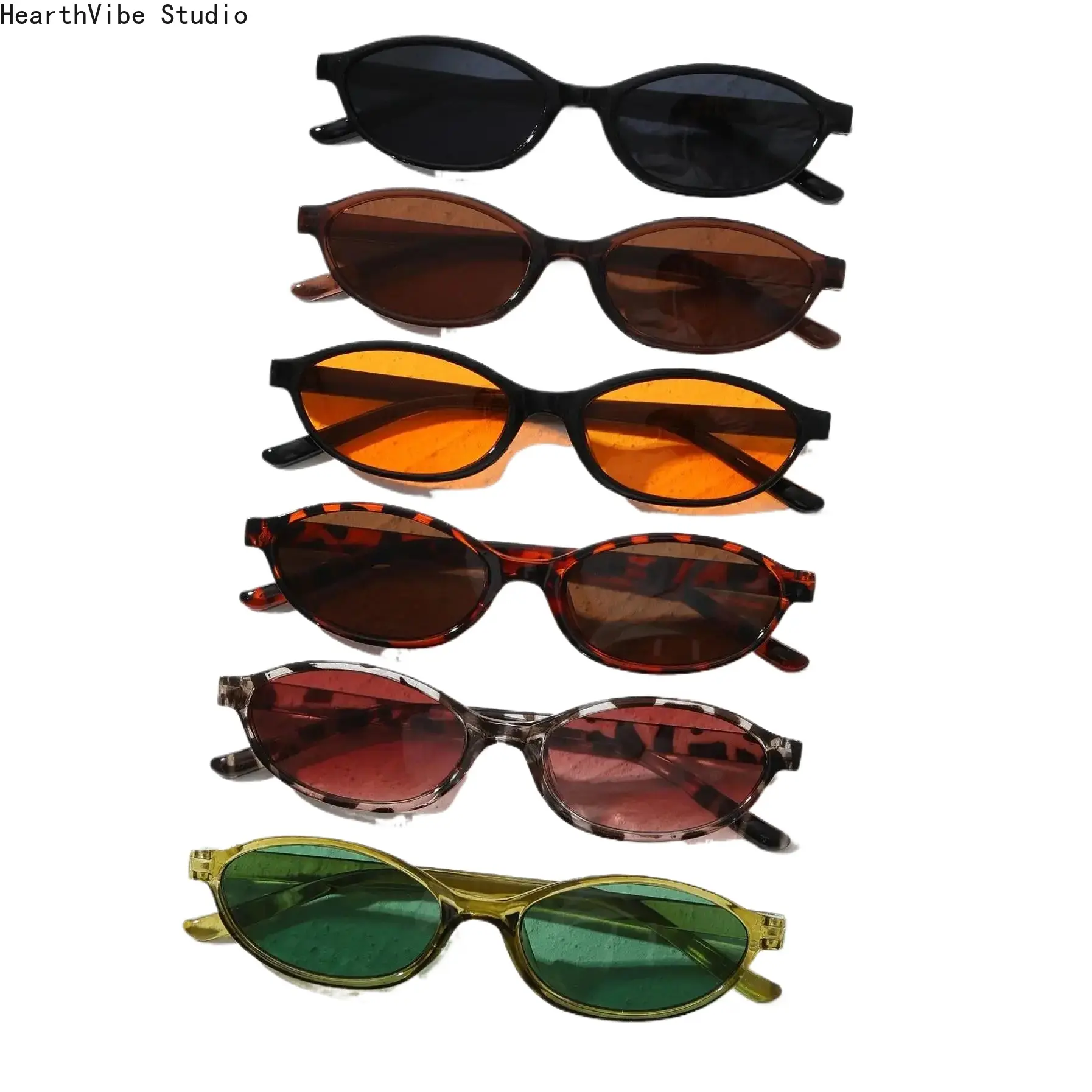 2026 Retro Oval Sunglasses for Women Men - 3/6 Pairs Multi-color Alloy Full Rim Shades, Trendy Y2K UV400 Protection Eyewear for Driving, Vacation & Party Favors