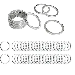 Flat Key Rings 1 inches Flat Key Rings Metal  Rings Split Keyrings Flat O Ring for   Office  Attachment()