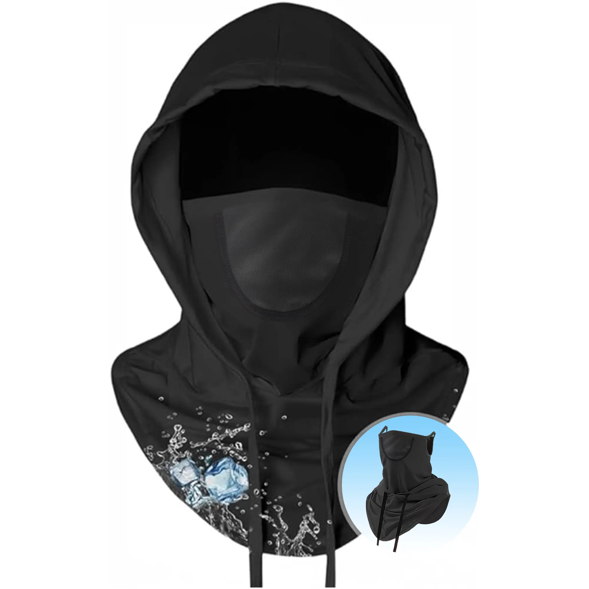 Haute Hooks Polyester Balaclava Mask Headwear - Half Face Cover, Windproof, Sun UV Protection Full Head Hood for Men, Biking, Outdoor Sports Activities (1-Piece Facemask), Mask Windproof, One Piece