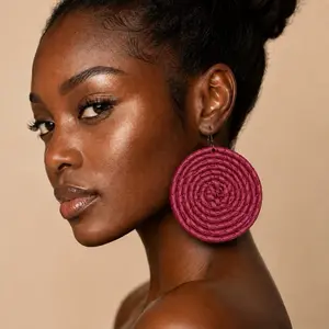 Raffia Swirl Hoops