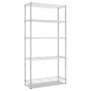 Alera ALESW853614SR Five-Shelf Residential Wire Shelving, Silver - 36 x 14 in.