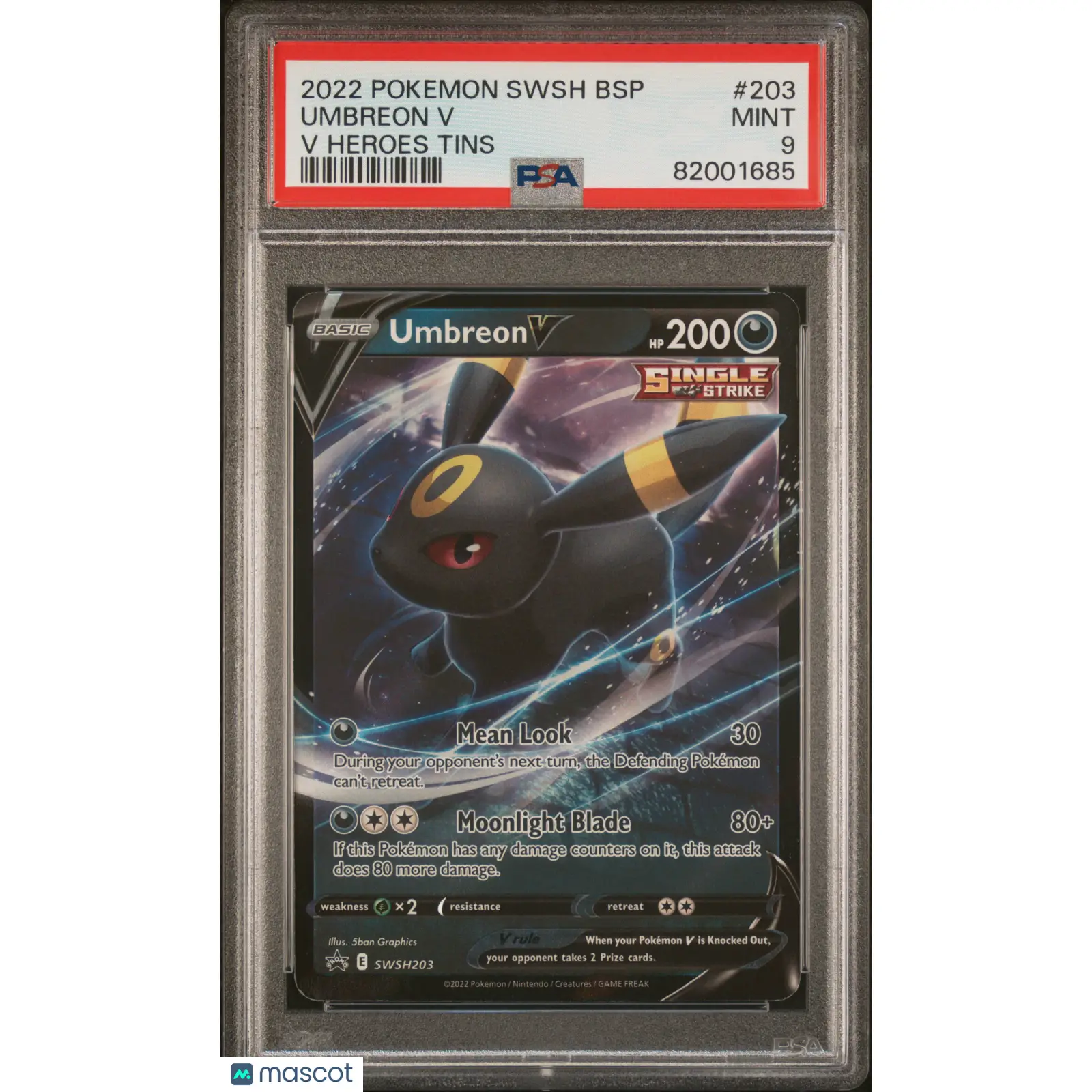 PSA 2022 Pokémon TCG Umbreon V #203 Full Art 9